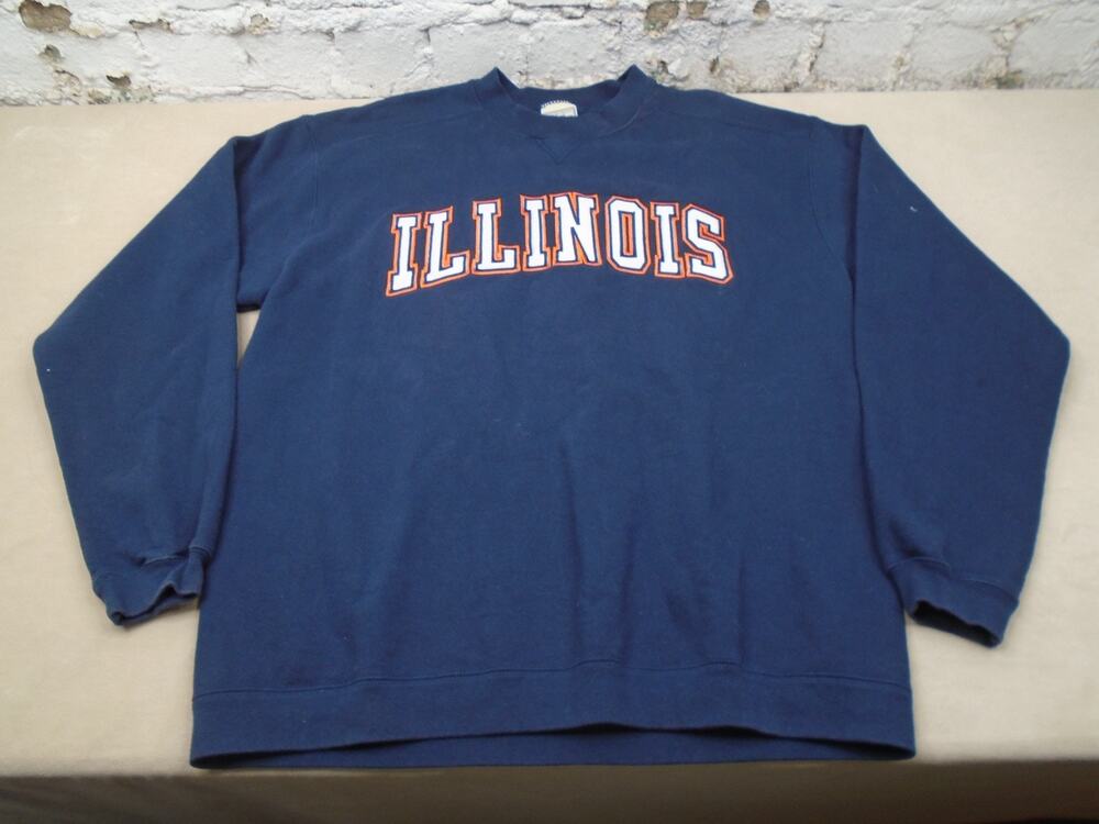 Vintage 90s Lee University of Illinois Embroidered Spell Out Sweatshirt Size XL